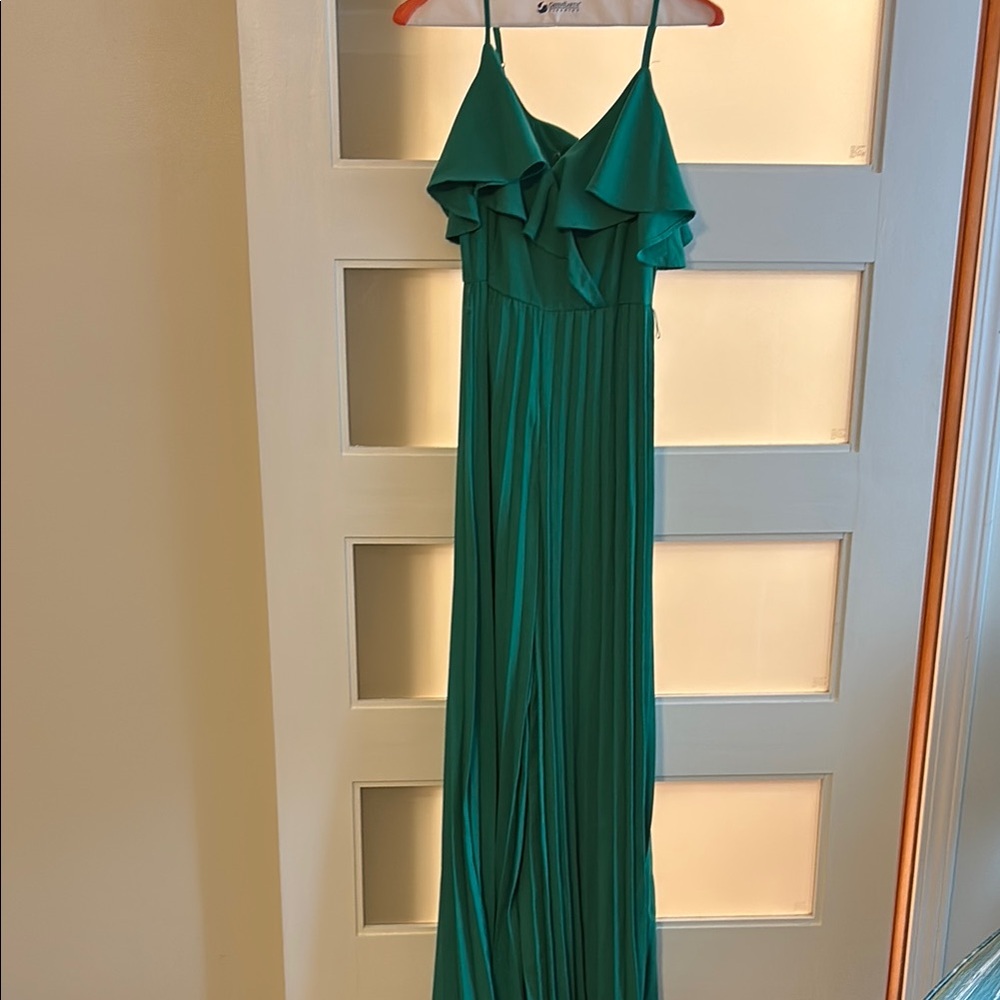 Green Ruffled Maxi Dress